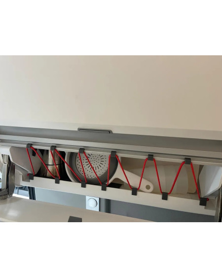 Zestaw zaczepów z linką elastyczną – szafka dolna VW Grand California