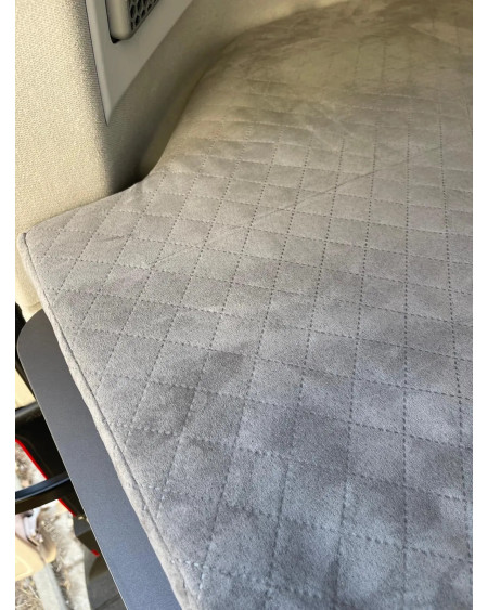 Set of grey mattress fabric covers – custom-fit for the rear bed of the VW Grand California 600