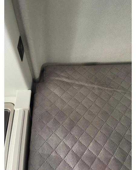 Set of grey mattress fabric covers – custom-fit for the rear bed of the VW Grand California 600