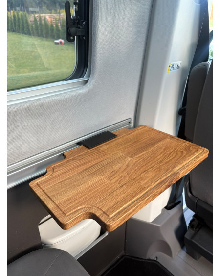 Oak Cutting Board with Mounting Bracket – Table Extension Compatible with Dometic Kitchen VW Grand California 600/680