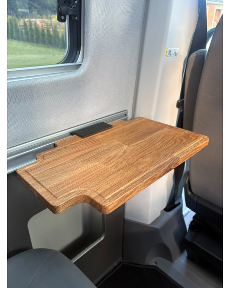 Oak Cutting Board with Mounting Bracket – Table Extension Compatible with Dometic Kitchen VW Grand California 600/680